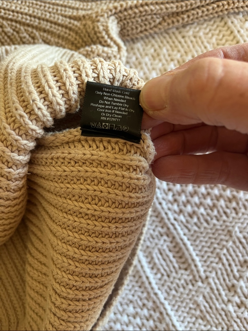 Jenni Kayne Cotton Fisherman Sweater in Oatmeal Sz M - Picture 7 of 11